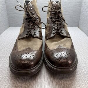 To Boot New York Adam Derrick Boots Mens 12 Brown Beige Wingtip Lace Up